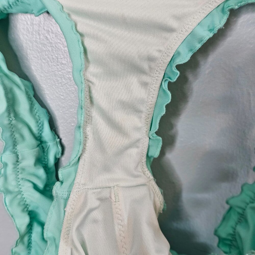 Victoria’s Secret Ruched Back Ruffle Bikini Bottom | Aqua Small - Picture 5 of 6